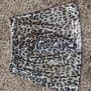 Altard state animal print sequin skirt
